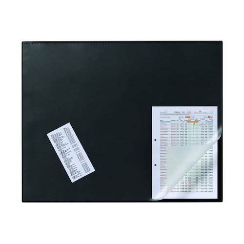 Durable Desk Mat with Overlay W650 x D520mm Black/Clear 7203/01 (DB720301)