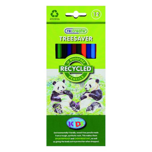 ReCreate Treesaver Recycled Colouring Pencils (12 Pack) TREE12COL (EG60612)