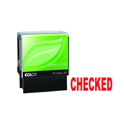 COLOP Green Line Word Stamp CHECKED Red C144837CHE (EM00817)