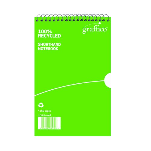 Graffico Recycled Shorthand Notebook 160 Pages 203x127mm 9100037 (EN08034)