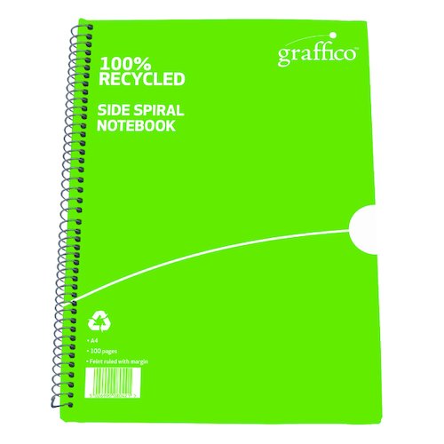 Graffico Recycled Wirebound Notebook 100 Pages A4 (10 Pack) 9100035 (EN08043)