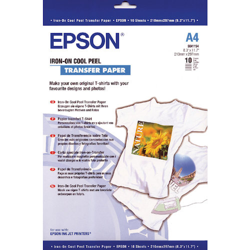 Epson Cool Peel Iron On Transfer Paper (10 Pack) C13S041154 (EP41001)