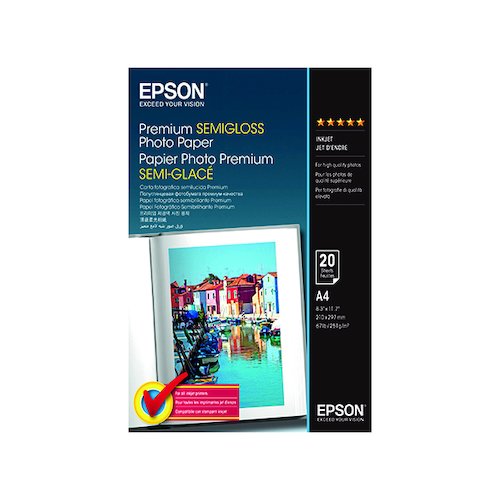 Epson A4 Premium Semi Gloss Photo Paper (20 Pack) C13S041332 (EP41332)