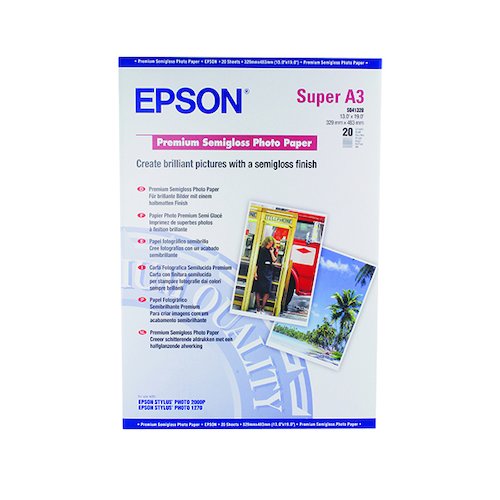 Epson A3 Premium Semi Gloss Photo Paper A3+ 250gsm (20 Pack) C13S041328 (EP82993)