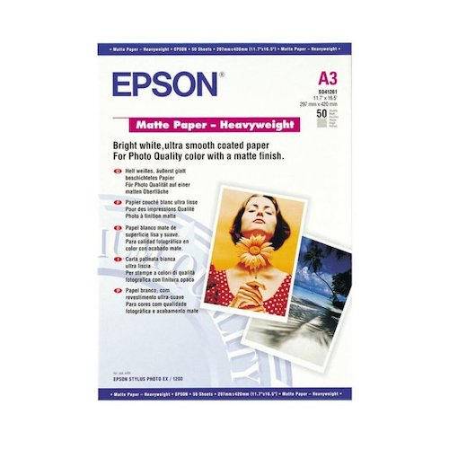 Epson A3 Matte Heavyweight Paper 50 Sheets   C13S041261 (EPS041261)