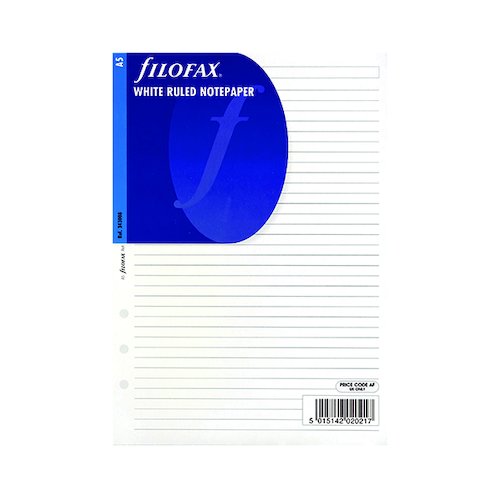 Filofax Refill A5 Ruled Paper White (25 Pack) 343008 (FX343008)