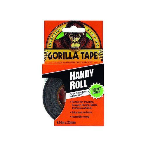 Gorilla Tape Handy Roll 25mm x 9.14m Black 3044401 (GG00170)