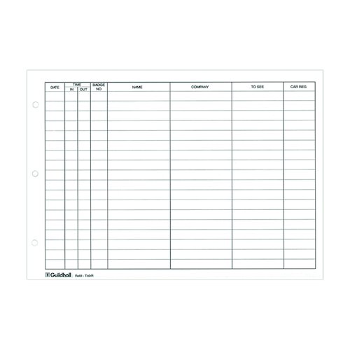 Exacompta Guildhall Loose Leaf Visitors Book Refill (50 Pack) T40/R (GH01952)