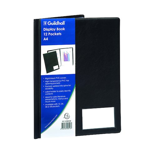 Exacompta Guildhall Display Book 12 Pocket A4 Black CDB12Z (GH06016)