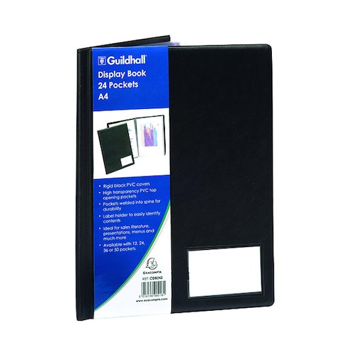 Exacompta Guildhall Display Book 24 Pocket A4 Black CDB24Z (GH06018)