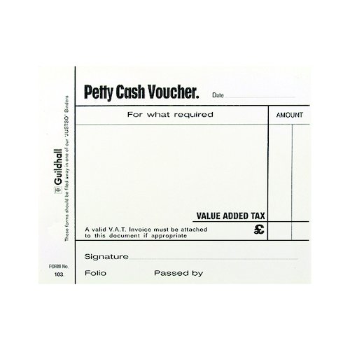 Guildhall Petty Cash Voucher Pad (66336EX)