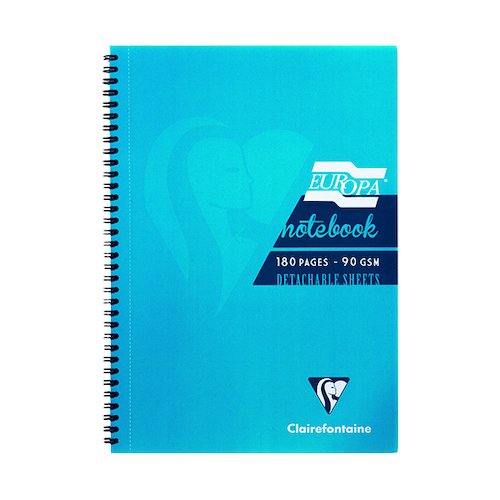 Clairefontaine Europa Notebook 180 Pages A4 Turquoise (5 Pack) 5802Z (GH15570)