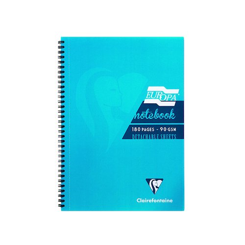 Clairefontaine Europa Notebook 180 Pages A5 Turquoise (5 Pack) 5812Z (GH15575)