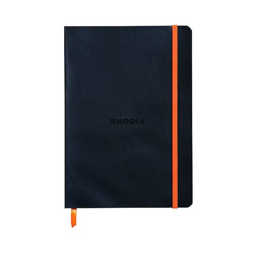 Rhodiarama Soft Cover Notebook 160 Pages A5 Black 117402C (GH17402)