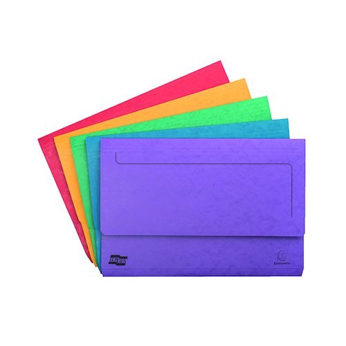 Exacompta Europa Pocket Wallet Foolscap Assorted A (25 Pack) 4790 (GH4790)