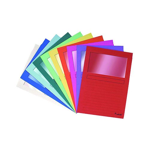 Exacompta Bright Forever Window Files A4 Assorted (100 Pack) 50100E (GH50100)