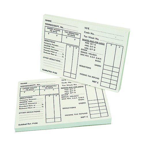 Exacompta Guildhall Pay Slip Pad 100 Leaves (5 Pack) 1609 (GHP100)