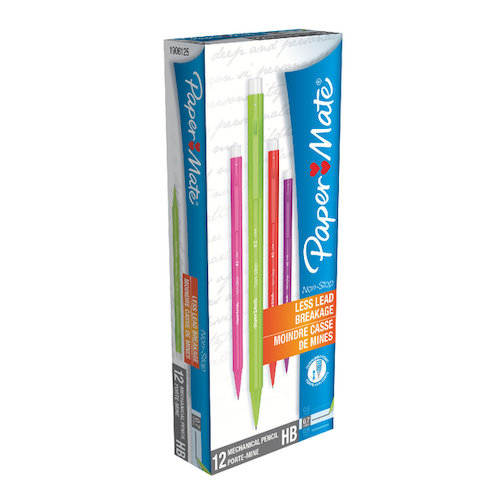 PaperMate Non Stop Automatic Pencils 0.7mm HB Assorted Neon (12 Pack) 1906125 (GL01445)