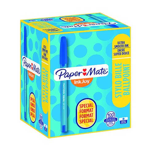 PaperMate InkJoy 100 Ballpoint Pen Medium Blue (100 Pack) S0977420 (GL97742)