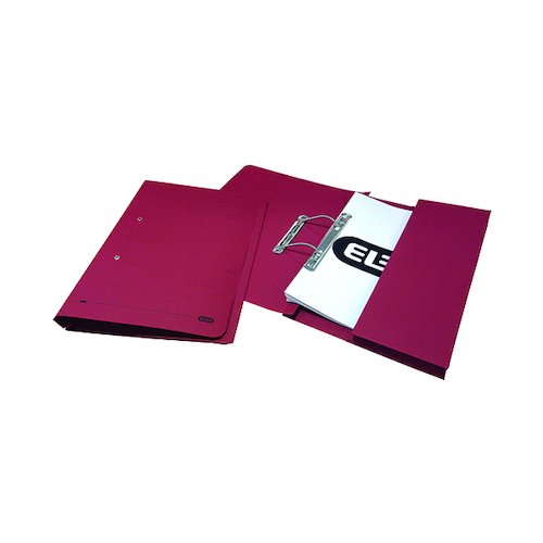 Elba Stratford Spring Pocket File 320gsm Foolscap Bordeaux (25 Pack) 100090149 (GX30117)