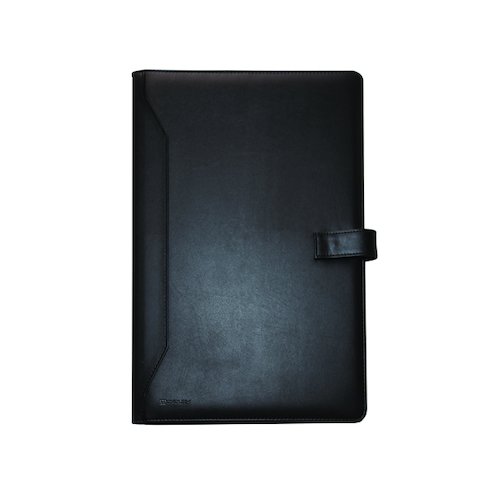 Monolith Leather Look Conference Folder PU With A4 Pad Black 2900 (HM29000)