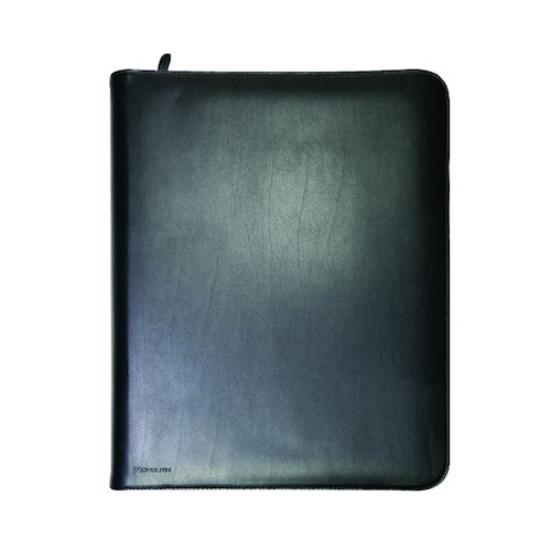 Monolith Zipped Leather Ring Binder with Internal Pockets A4 Black 2924 (HM29240)