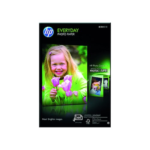HP White 10x15cm Everyday Glossy Photo Paper (100 Pack) CR757A (HPCR757A)