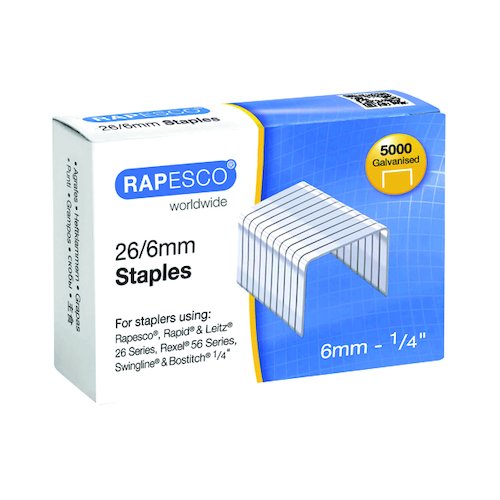 Rapesco 26/6mm Staples (5000 Pack) S11662Z3 (HTST116)