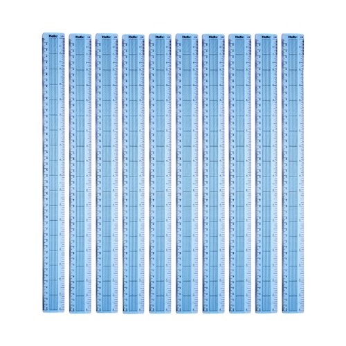 Helix Shatter Resistant Ruler Gridded 45cm Blue (10 Pack) L28040 (HX28040)