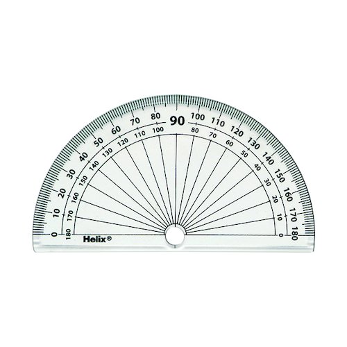 Helix 10cm 180 Degree Protractor Clear (50 Pack) H02040 (HX54499)