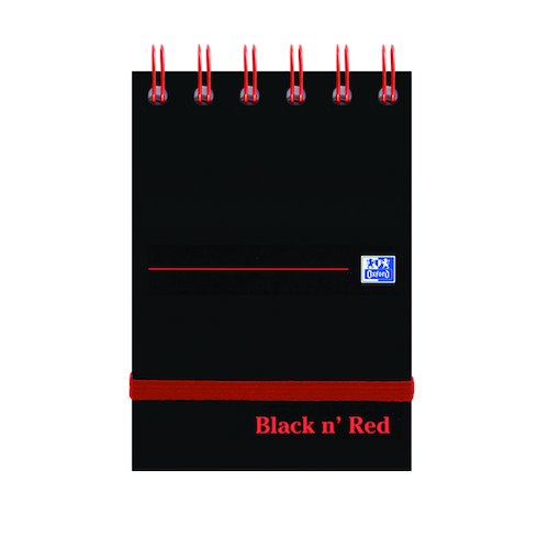 Black n' Red Ruled Elasticated Wirebound Notebook 140 Pages A7 (5 Pack) 400050435 (JD02290)