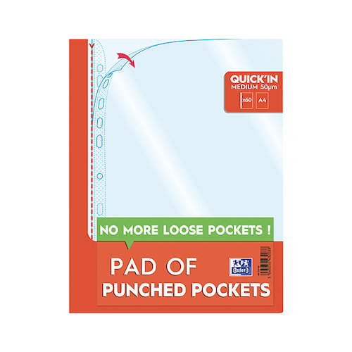 Oxford Punched Pocket Pad 60 Pocket A4 400129426 (JD43208)