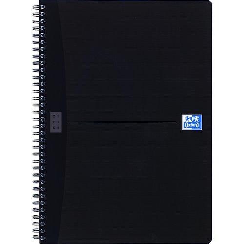 Oxford Card Cover Wirebound Notebook A4 Black (5 Pack) 100102931 (JD66538)