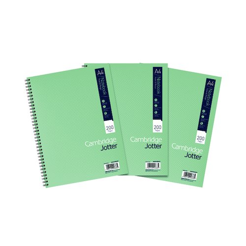 Cambridge Ruled Margin Wirebound Jotter Notebook 200 Pages A4 (3 Pack) 400039062 (JD82373)