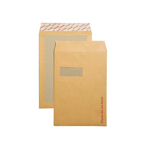 New Guardian C4 Envelopes Window Board Back Peel and Seal 130gsm Manilla (125 Pack) B26526 (JDB26526)