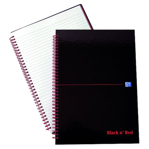 Black n' Red Ruled Wirebound Hardback Notebook A4 (5 Pack) 846350115 (JDB67004)