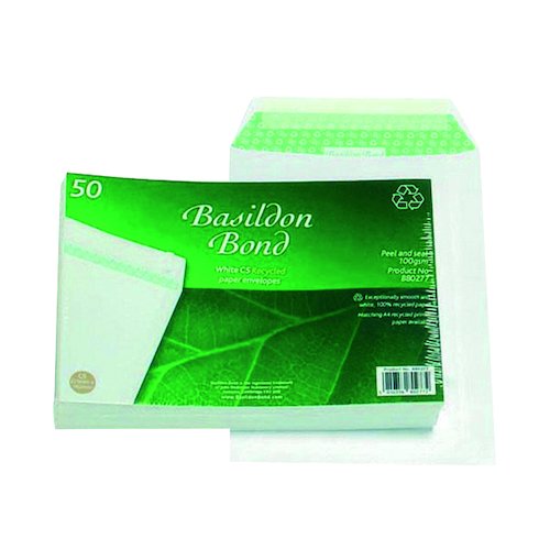 Basildon Bond C5 Envelopes Pocket Peel and Seal 120gsm White (50 Pack) B80277 (JDB80277)