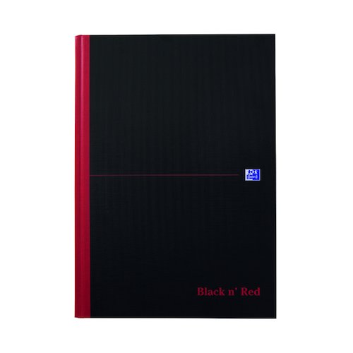 Black n' Red Feint Ruled Casebound Hardback Notebook Ruled A4 (5 Pack) 100080446 (JDD66174)