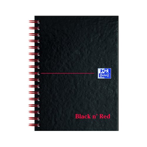 Black n' Red Ruled Perforated Wirebound Hardback Notebook A6 (5 Pack) 100080448 (JDD67011)