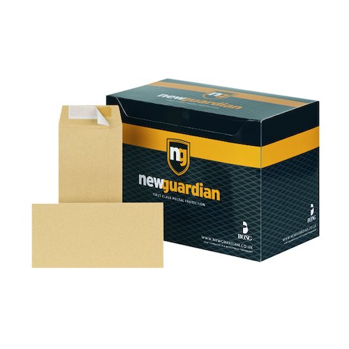 New Guardian DL Envelopes Pocket Peel and Seal Heavyweight 130gsm Manilla (500 Pack) E26503 (JDE26503)