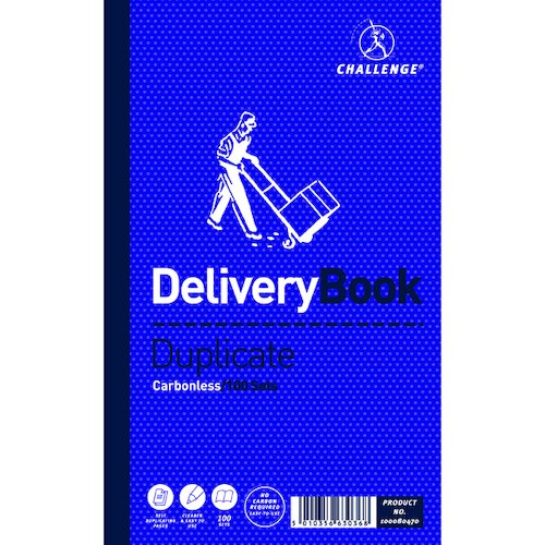 Challenge Carbonless Duplicate Delivery Book 100 Sets 210x130mm (5 Pack) 100080470 (JDF63036)
