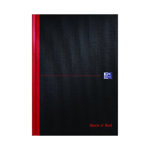 Black n' Red Narrow Ruled Casebound Hardback Notebook A4 (5 Pack) 100080474 (JDF66173)