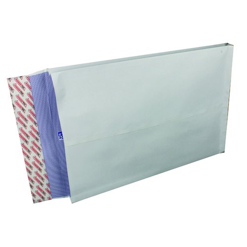 Plus Fabric Gusset Envelope 381x254x25mm Peel and Seal 120gsm White (100 Pack) H28866 (JDH28866)