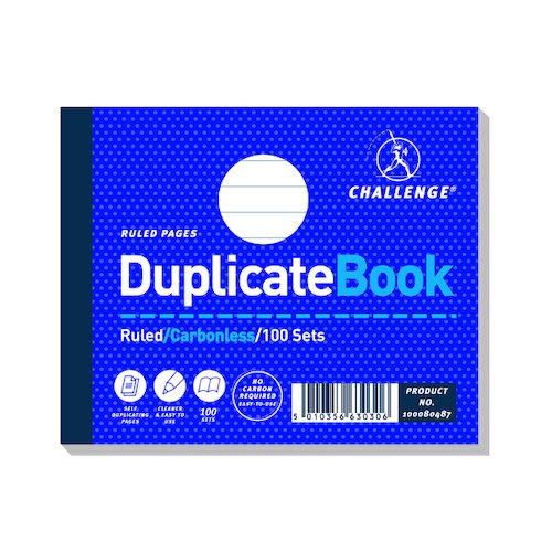 Challenge Ruled Carbonless Duplicate Book 100 Sets 105x130mm (5 Pack) 100080487 (JDH63030)