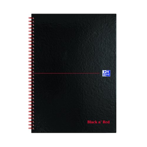 Black n' Red 5mm Square Wirebound Hardback Notebook A4 (5 Pack) 846350102 (JDJ99085)