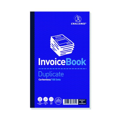Challenge Carbonless Duplicate Invoice Book 100 Sets 210x130mm (5 Pack) 100080526 (JDL63034)