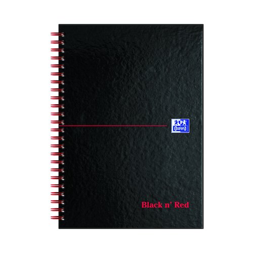 Black n' Red Ruled Perforated Wirebound Hardback Notebook A5 (5 Pack) 846350112 (JDL67000)