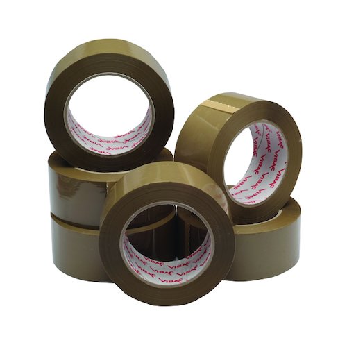 Polypropylene Packaging Tape 50mmx132m Brown (6 Pack) HPPB 480132 25 (JF03909)