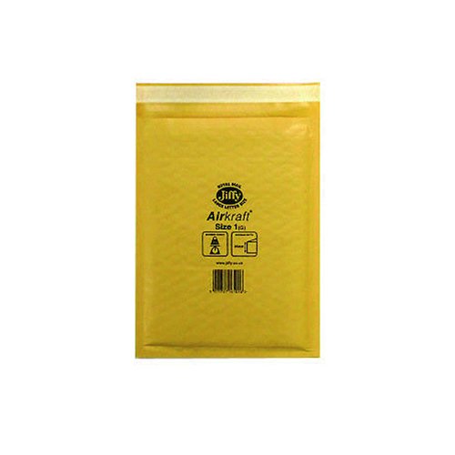 Jiffy AirKraft Bag Size 1 170x245mm Gold GO 1 (10 Pack) MMUL04603 (JF79532)