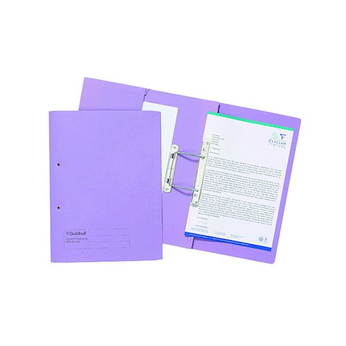 Exacompta Guildhall Transfer Spiral Pocket File 315gsm Foolscap Mauve (25 Pack) 349 MVEZ (JT27214)